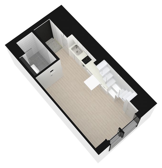 오피스텔 1호 3D 평면도